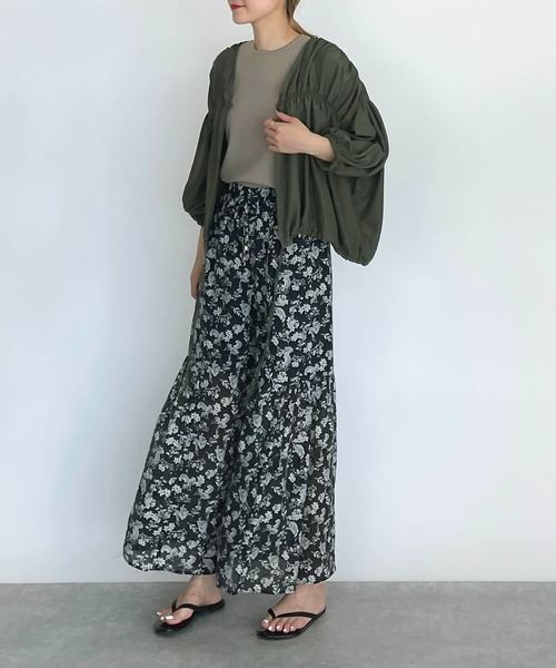 PICCIN（ピッチン）の「サイドギャザー切替えフラワーパンツ（その他パンツ・レディース・ブラック/ブルー・M/L）」の14枚目の写真