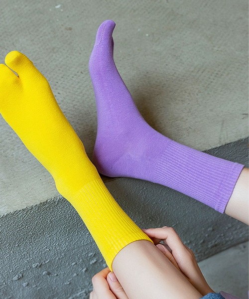 EPICKS（エピックス）の「【10色展開】ハイカットレディースカラー足袋ソックス靴下（ソックス/靴下・レディース・ホワイト/ブラック/パープル/ピンク/イエロー/オレンジ/ブルー/グリーン/ミント/ライトピンク・F）」の7枚目の写真