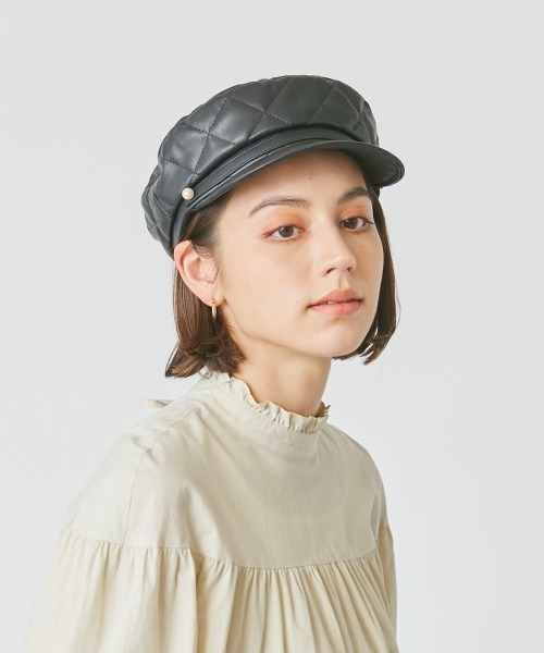 Chapeau d' OFake Leather Quilt Marine