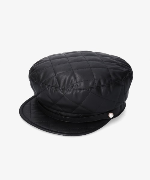 Chapeau d' OFake Leather Quilt Marine