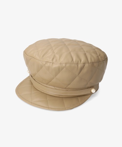 Chapeau d' OFake Leather Quilt Marine