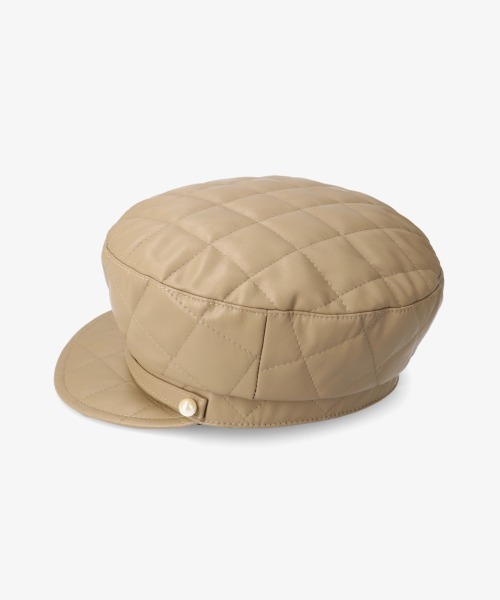 Chapeau d' OFake Leather Quilt Marine