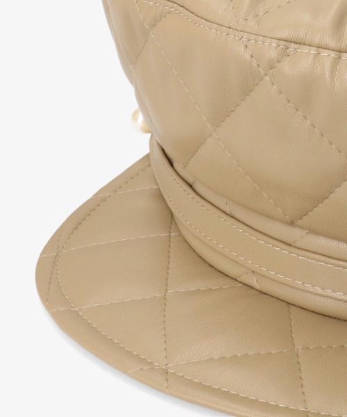 Chapeau d' OFake Leather Quilt Marine