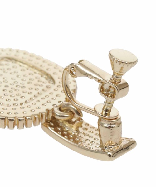 31 Sons de mode（トランテアン　ソン　ドゥ　モード）の「キルティング風スクエアイヤリング（イヤリング・レディース・オフホワイト/ピンク・フリー）」の5枚目の写真