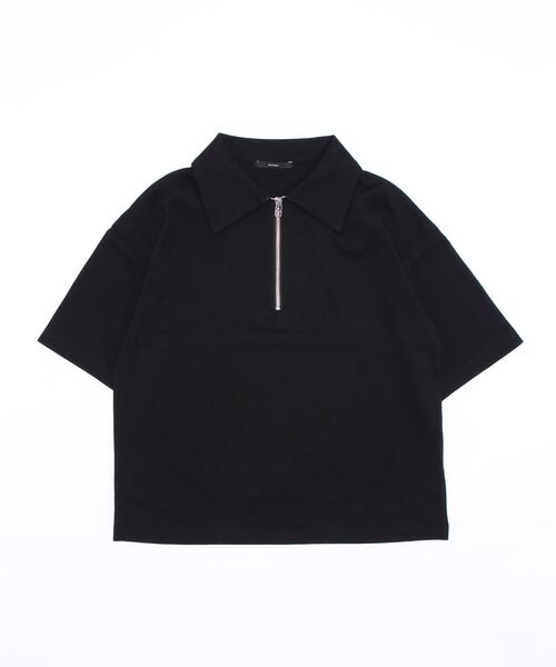EMODA(エモダ)の「ハーフジップバルキートップ(Tシャツ/カットソー・レディース・ブラック/パープル/ホワイト・FREE)」の3枚目の写真