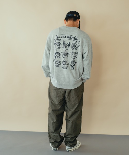 gym master（ジムマスター）の「アニマルスウェットシャツ（スウェット・メンズ・杢グレー/ブラック/マスタード/ライトブルーグレー・SMALL/MEDIUM/LARGE/X-LARGE）」の6枚目の写真