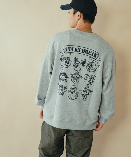gym master（ジムマスター）の「アニマルスウェットシャツ（スウェット・メンズ・杢グレー/ブラック/マスタード/ライトブルーグレー・SMALL/MEDIUM/LARGE/X-LARGE）」の9枚目の写真