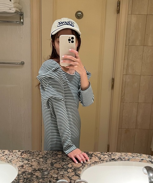 fredy emue(フレディエミュ)の「テレコ袖ボリューム長袖ワンピース(ワンピース・レディース・グリーン系その他/ブラウン系その他/ブラック/ブラック系その他・36/38)」の8枚目の写真