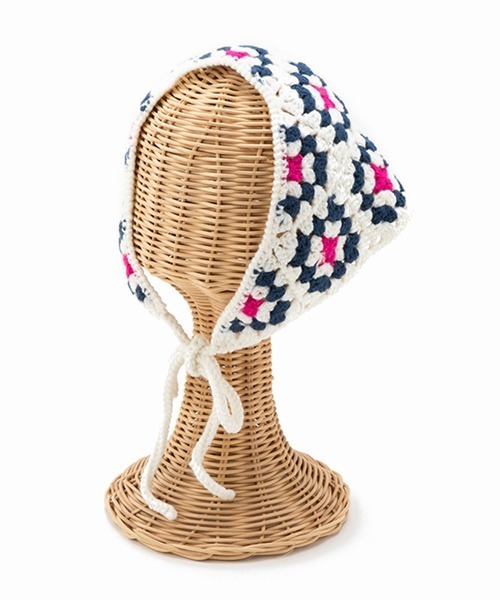 Casselini（キャセリーニ）の「Casselini(キャセリーニ)kidsクロシェモチーフ頭巾（ハット・キッズ・ホワイト/ブラック/ブラウン・FREE）」の16枚目の写真