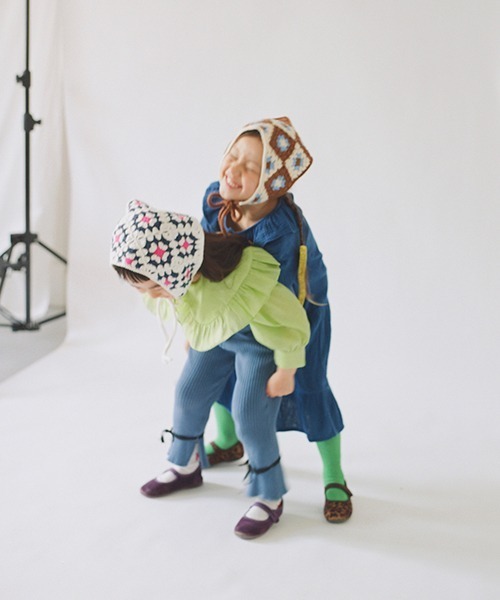 Casselini（キャセリーニ）の「Casselini(キャセリーニ)kidsクロシェモチーフ頭巾（ハット・キッズ・ホワイト/ブラック/ブラウン・FREE）」の13枚目の写真