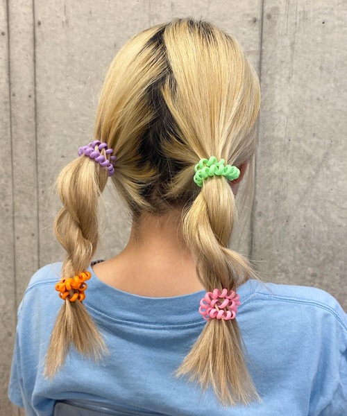 WEGO（ウィゴー）の「WEGO/【4点セット】クルクルカラーゴム（ヘアゴム・レディース・その他1/その他2/その他3・FREE）」の4枚目の写真