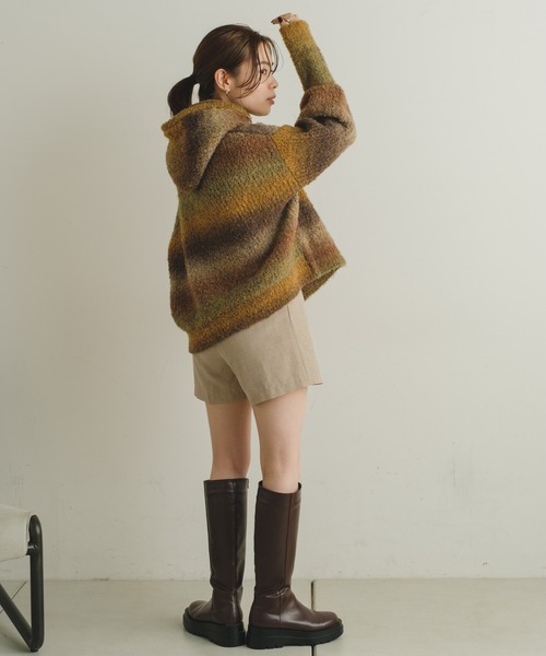 Kastane（カスタネ）の「【2022AWカタログ掲載アイテム/SETアイテム】バラクラバ×グラデニットSET（ニット/セーター・レディース・ブラウン/ピンク・FREE）」の20枚目の写真