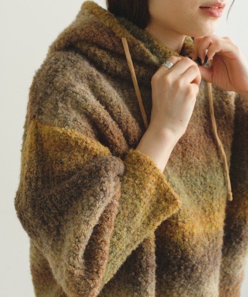 Kastane（カスタネ）の「【2022AWカタログ掲載アイテム/SETアイテム】バラクラバ×グラデニットSET（ニット/セーター・レディース・ブラウン/ピンク・FREE）」の3枚目の写真