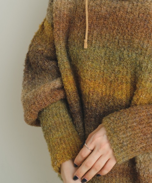 Kastane（カスタネ）の「【2022AWカタログ掲載アイテム/SETアイテム】バラクラバ×グラデニットSET（ニット/セーター・レディース・ブラウン/ピンク・FREE）」の8枚目の写真