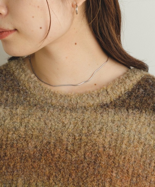 Kastane（カスタネ）の「【2022AWカタログ掲載アイテム/SETアイテム】バラクラバ×グラデニットSET（ニット/セーター・レディース・ブラウン/ピンク・FREE）」の9枚目の写真