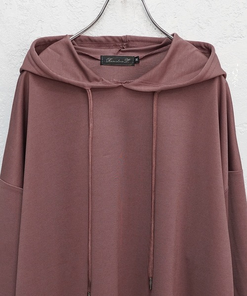 MinoriTY(マイノリティ)の「【MinoriTY】とろみ素材ビッグシルエット長袖パーカー プルオーバー スウェット トレーナー メンズ 無地 秋服 夏服(パーカー・メンズ・ライトグレー/ブラック/ブルーグレー/モカ/バイオレット・L/M/S)」の20枚目の写真