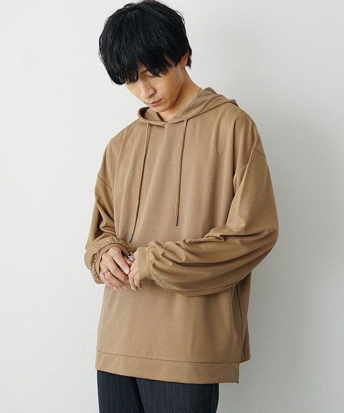 MinoriTY(マイノリティ)の「【MinoriTY】とろみ素材ビッグシルエット長袖パーカー プルオーバー スウェット トレーナー メンズ 無地 秋服 夏服(パーカー・メンズ・ライトグレー/ブラック/ブルーグレー/モカ/バイオレット・L/M/S)」の16枚目の写真