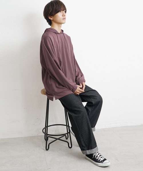 MinoriTY(マイノリティ)の「【MinoriTY】とろみ素材ビッグシルエット長袖パーカー プルオーバー スウェット トレーナー メンズ 無地 秋服 夏服(パーカー・メンズ・ライトグレー/ブラック/ブルーグレー/モカ/バイオレット・L/M/S)」の15枚目の写真