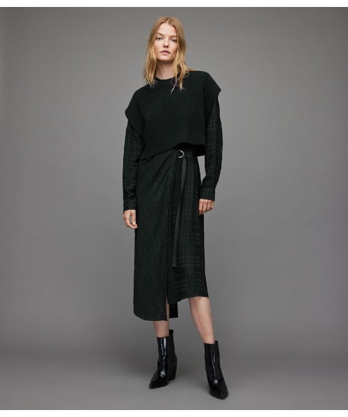 ALLSAINTS(オールセインツ)の「PENNY 2-IN-1 DRESS | PENNY 2-IN-1 ドレス・ワンピース(ワンピース・レディース・グリーン系その他・S/M/XS/L)」の9枚目の写真