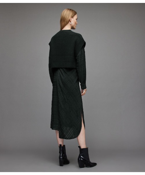 ALLSAINTS(オールセインツ)の「PENNY 2-IN-1 DRESS | PENNY 2-IN-1 ドレス・ワンピース(ワンピース・レディース・グリーン系その他・S/M/XS/L)」の6枚目の写真