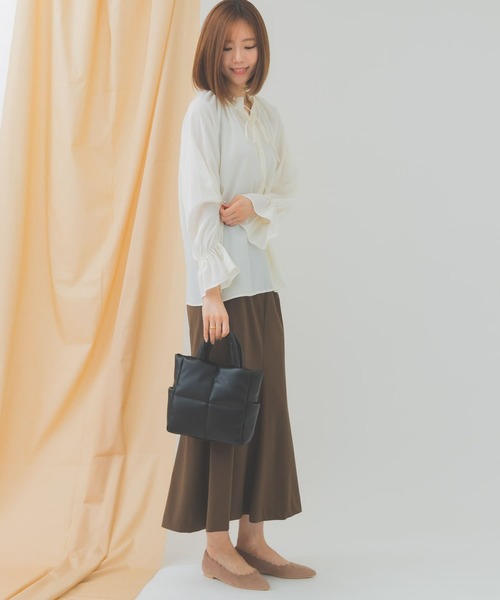 RODE SKO（ロデスコ）の「プチキルティングトートバッグ（トートバッグ・レディース・アイボリー/ブラック/グリーン・ONE）」の16枚目の写真