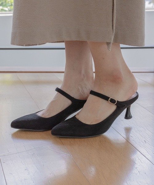 BAYFLOW（ベイフロー）の「ストラップミュール（パンプス・レディース・ブラック/ベージュ・MEDIUM/LARGE）」の2枚目の写真