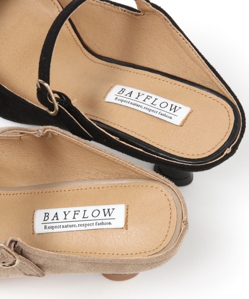 BAYFLOW（ベイフロー）の「ストラップミュール（パンプス・レディース・ブラック/ベージュ・MEDIUM/LARGE）」の9枚目の写真