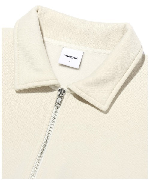 MAHAGRID(マハグリッド)の「『mahagrid/マハグリッド』MGD SERIF LOGO HALF ZIP SWEATSHIRT/ブランドセリフロゴ ハーフジップスウェットシャツ(スウェット・レディース・ネイビー/アイボリー・M/L)」の6枚目の写真