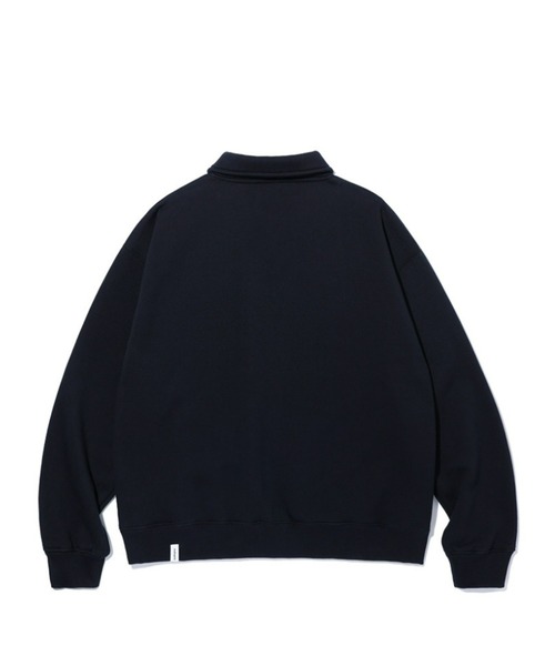 MAHAGRID(マハグリッド)の「『mahagrid/マハグリッド』MGD SERIF LOGO HALF ZIP SWEATSHIRT/ブランドセリフロゴ ハーフジップスウェットシャツ(スウェット・レディース・ネイビー/アイボリー・M/L)」の10枚目の写真