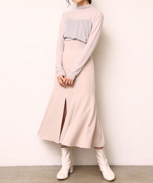 one after another NICE CLAUP（ワンアフターアナザーナイスクラップ）の「スタイルアップが叶う。ウエストリブスリットスカート（スカート・レディース・ブラック系その他/モカ/ベージュ/ブラック・SMALL/MEDIUM）」の20枚目の写真