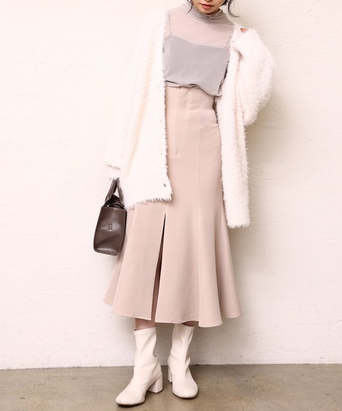 one after another NICE CLAUP（ワンアフターアナザーナイスクラップ）の「スタイルアップが叶う。ウエストリブスリットスカート（スカート・レディース・ブラック系その他/モカ/ベージュ/ブラック・SMALL/MEDIUM）」の21枚目の写真