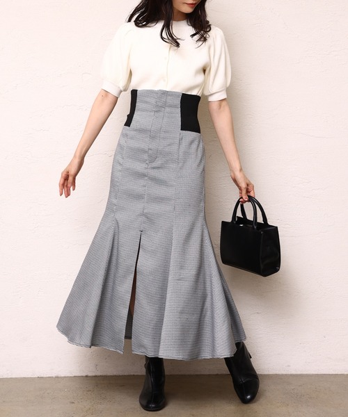 one after another NICE CLAUP（ワンアフターアナザーナイスクラップ）の「スタイルアップが叶う。ウエストリブスリットスカート（スカート・レディース・ブラック系その他/モカ/ベージュ/ブラック・SMALL/MEDIUM）」の14枚目の写真