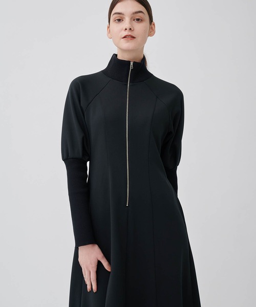 CITY TOKYO（シティトウキョウ）の「【洗える】ハーフジップジャージワンピース（ワンピース・レディース・ブラック/カーキ/モカ・1/2）」の5枚目の写真