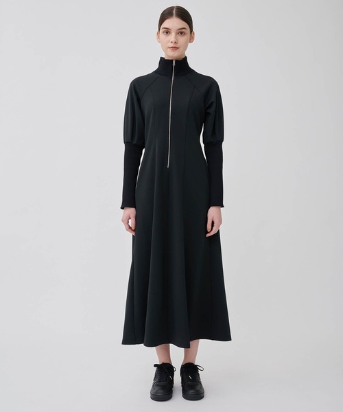 CITY TOKYO（シティトウキョウ）の「【洗える】ハーフジップジャージワンピース（ワンピース・レディース・ブラック/カーキ/モカ・1/2）」の8枚目の写真