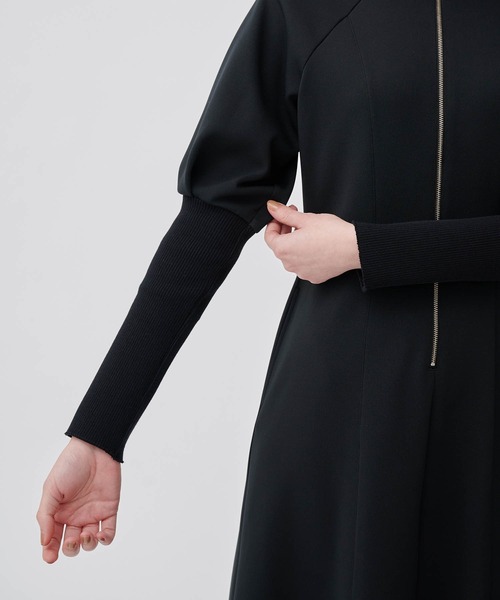 CITY TOKYO（シティトウキョウ）の「【洗える】ハーフジップジャージワンピース（ワンピース・レディース・ブラック/カーキ/モカ・1/2）」の12枚目の写真