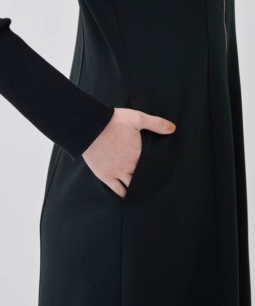 CITY TOKYO（シティトウキョウ）の「【洗える】ハーフジップジャージワンピース（ワンピース・レディース・ブラック/カーキ/モカ・1/2）」の13枚目の写真