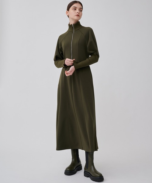 CITY TOKYO（シティトウキョウ）の「【洗える】ハーフジップジャージワンピース（ワンピース・レディース・ブラック/カーキ/モカ・1/2）」の16枚目の写真