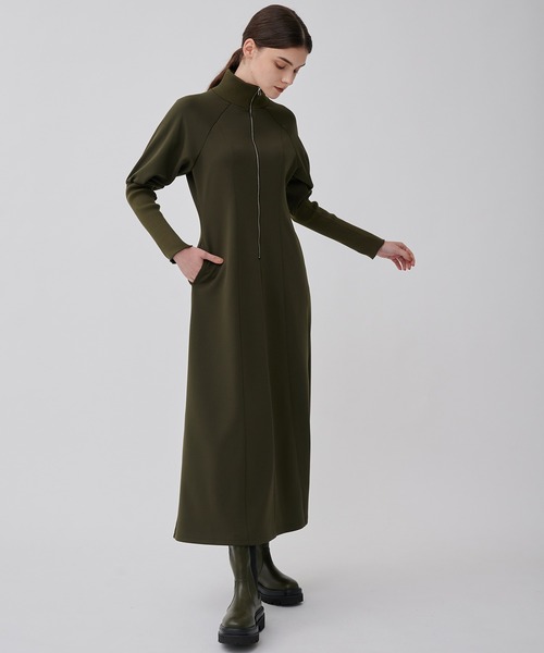 CITY TOKYO（シティトウキョウ）の「【洗える】ハーフジップジャージワンピース（ワンピース・レディース・ブラック/カーキ/モカ・1/2）」の17枚目の写真