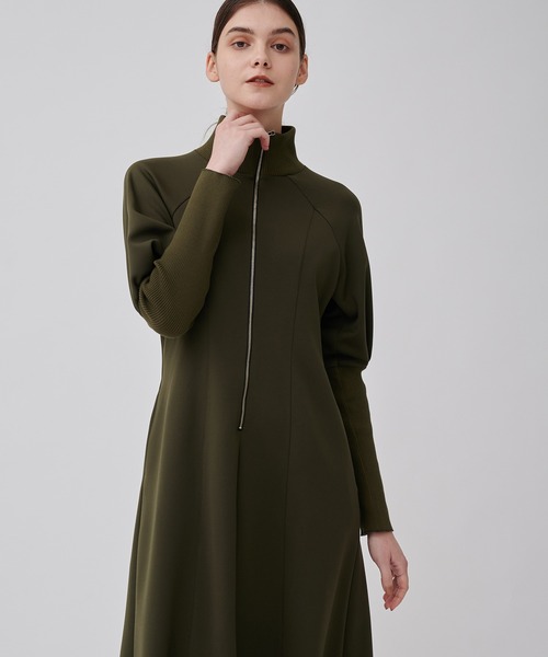 CITY TOKYO（シティトウキョウ）の「【洗える】ハーフジップジャージワンピース（ワンピース・レディース・ブラック/カーキ/モカ・1/2）」の18枚目の写真