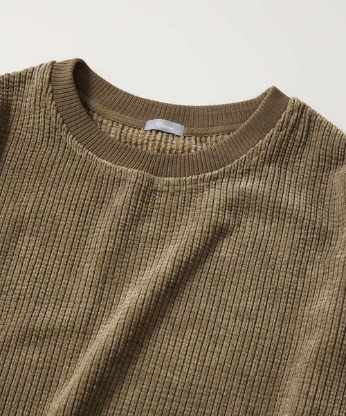 JOURNAL STANDARD relume（ジャーナルスタンダード　レリューム）の「CALIFORNIA コーデュロイプルオーバー（Tシャツ/カットソー・メンズ・ブラック/ベージュ/カーキ/レンガ・MEDIUM/LARGE）」の4枚目の写真