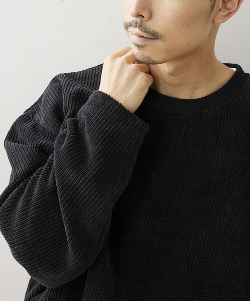 JOURNAL STANDARD relume（ジャーナルスタンダード　レリューム）の「CALIFORNIA コーデュロイプルオーバー（Tシャツ/カットソー・メンズ・ブラック/ベージュ/カーキ/レンガ・MEDIUM/LARGE）」の7枚目の写真