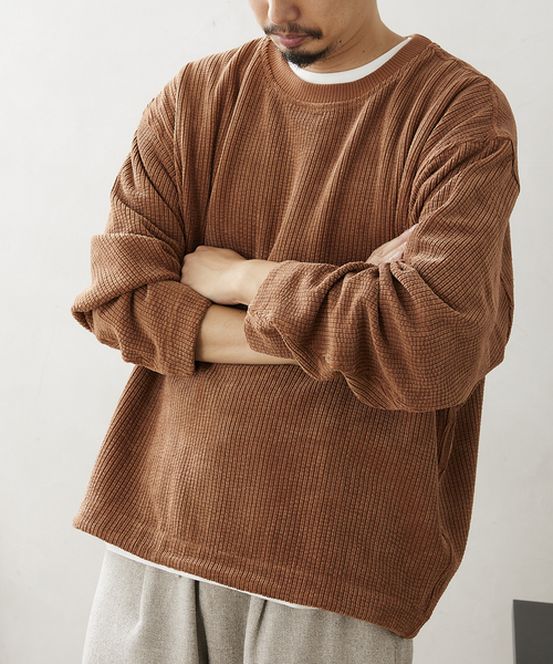 JOURNAL STANDARD relume（ジャーナルスタンダード　レリューム）の「CALIFORNIA コーデュロイプルオーバー（Tシャツ/カットソー・メンズ・ブラック/ベージュ/カーキ/レンガ・MEDIUM/LARGE）」の5枚目の写真