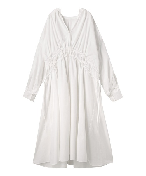 ETRE TOKYO ウエストマークシャツワンピース　ホワイト　白　マキシ　長袖 ETRE TOKYO ウエストマークシャツワンピース ホワイト 白 マキシ