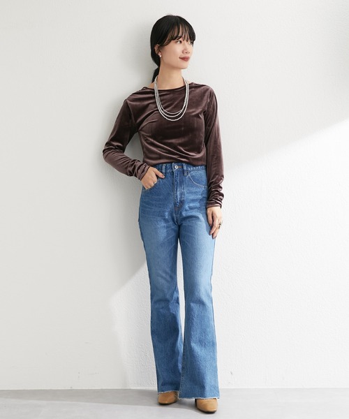 SHENERY（シーナリー）の「ベロア2WAYカットソー（Tシャツ/カットソー・レディース・グリーン/ブラウン/ベージュ・FREE）」の7枚目の写真