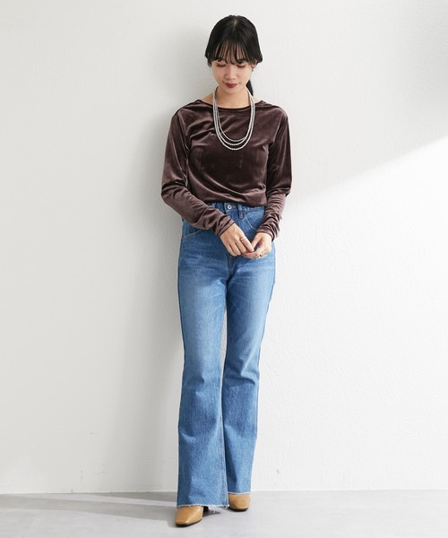 SHENERY（シーナリー）の「ベロア2WAYカットソー（Tシャツ/カットソー・レディース・グリーン/ブラウン/ベージュ・FREE）」の8枚目の写真