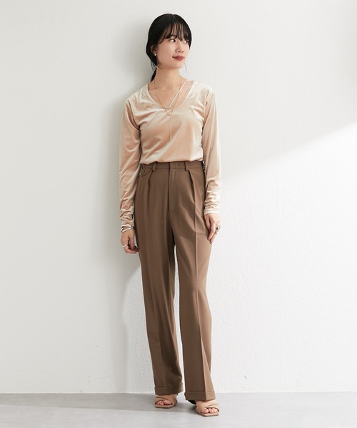 SHENERY（シーナリー）の「ベロア2WAYカットソー（Tシャツ/カットソー・レディース・グリーン/ブラウン/ベージュ・FREE）」の17枚目の写真