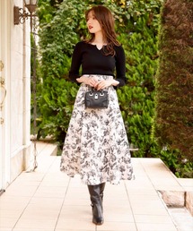 SWINGLE | オリジナルラインフラワーバックレースアップスカート(スカート)