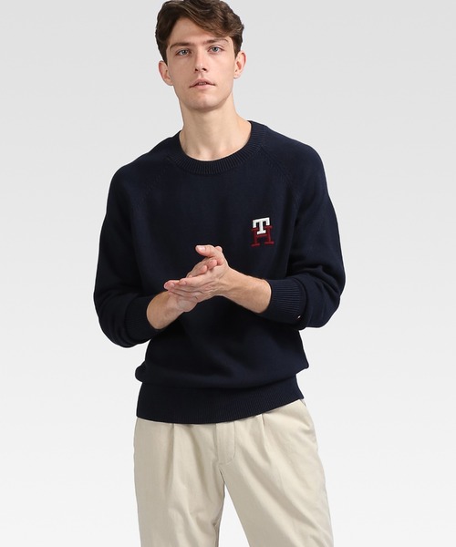 TOMMY HILFIGER モノグラムクルーネックセーターユニセックス