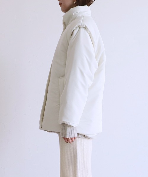 reca（レカ）の「マルチウェイ中綿コート（ダウンジャケット/コート・レディース・ブラック/アイボリー・FREE）」の6枚目の写真