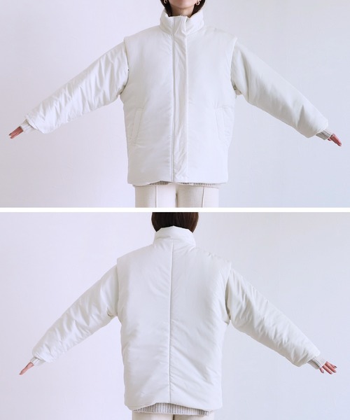 reca（レカ）の「マルチウェイ中綿コート（ダウンジャケット/コート・レディース・ブラック/アイボリー・FREE）」の8枚目の写真